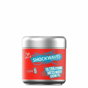 2 x Wella Shockwaves Ultra Strong Mess Maker Creme Gel 150ml Each Mens Number 5