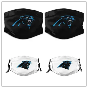 4 Pack Personalized Football Carolina Panthers Adult Dust Mask With Filters PM 2.5