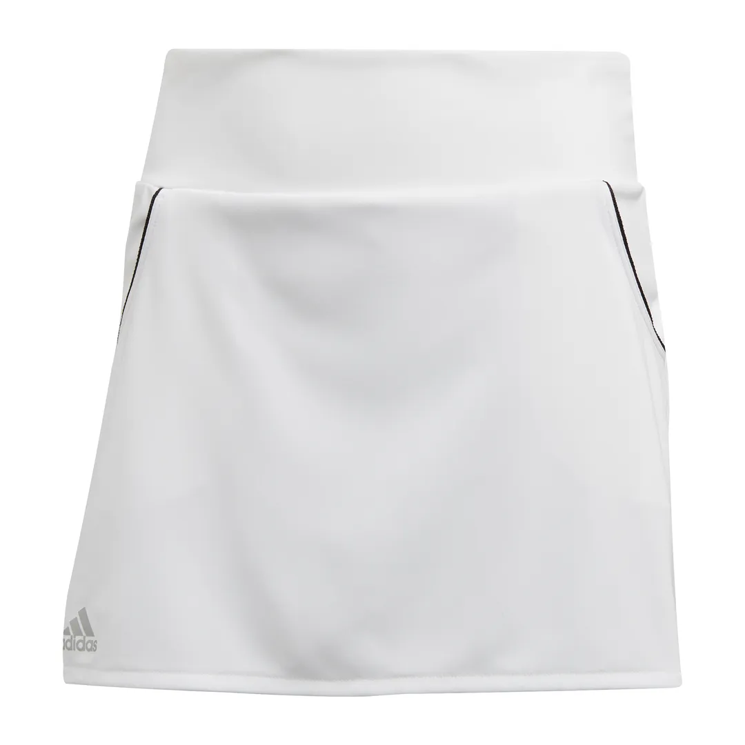 adidas Girls' Club Skirt (White/Silver/Black)