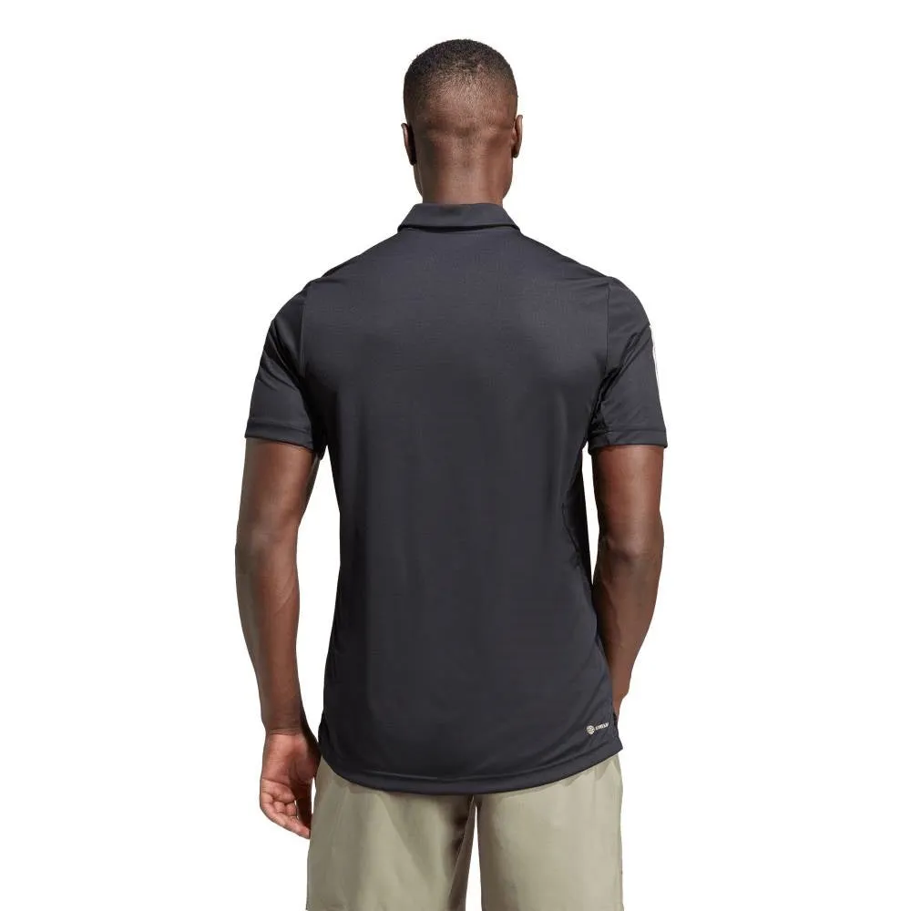 adidas Men's 3 Stripe Club Polo (Black)