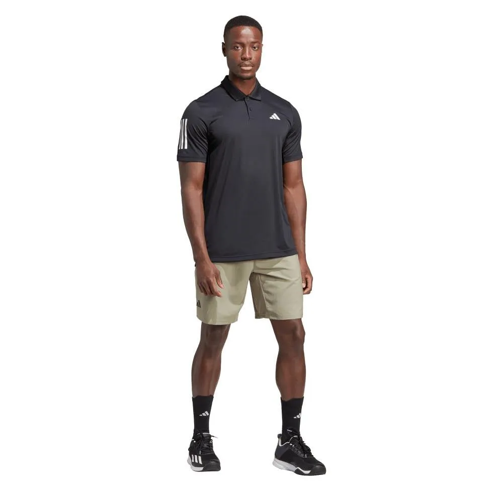 adidas Men's 3 Stripe Club Polo (Black)