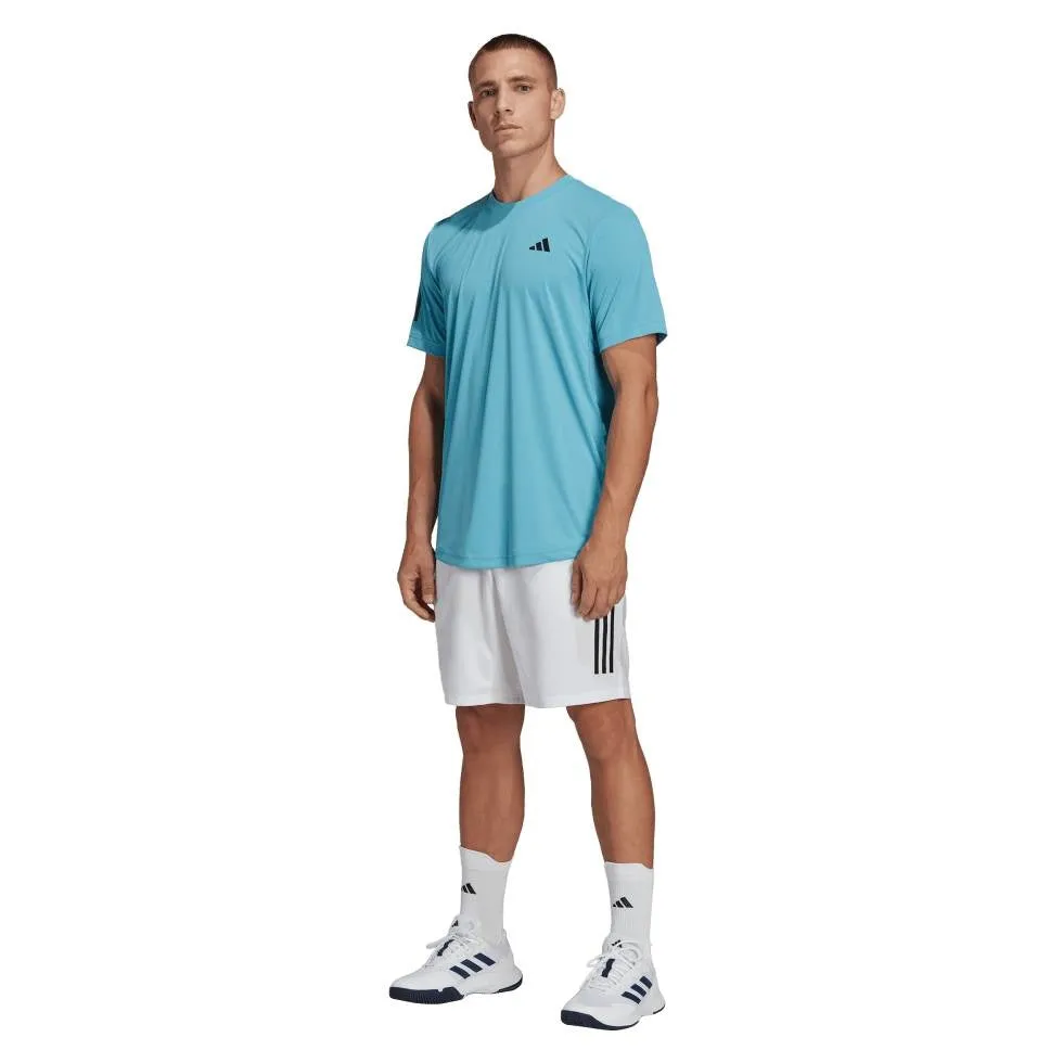 adidas Men's 3 Stripe Club Short 9-Inch (White)