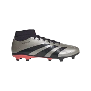 adidas Predator League Sock Firm Ground Soccer Shoes | Platinum Metallic-Aurora Black-Turbo | Men's