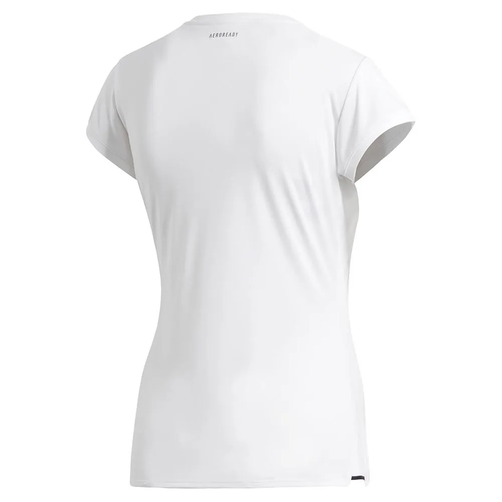 Adidas Women's Club 3 Stripe Tennis Top - White