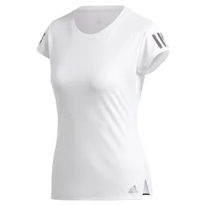 Adidas Women's Club 3 Stripe Tennis Top - White