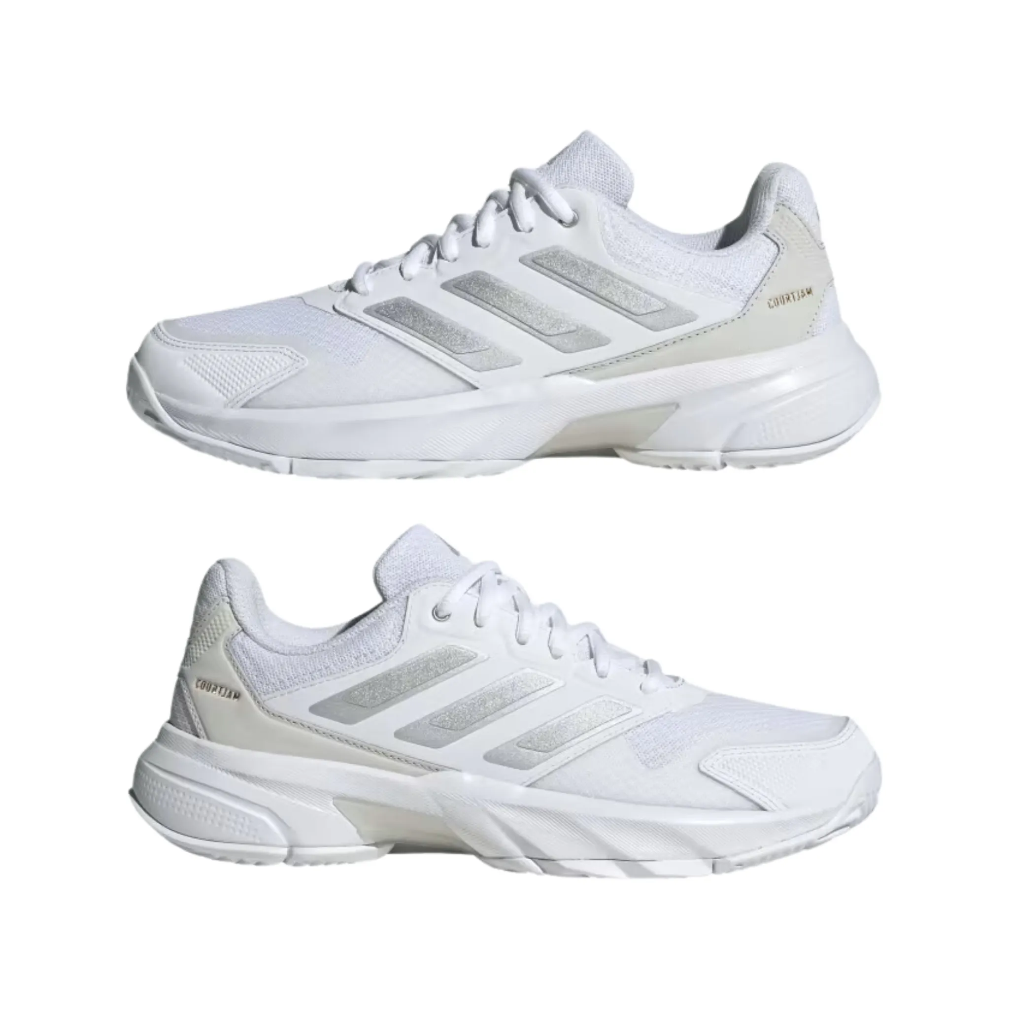 Adidas Women's COURTJAM CONTROL 3 Cloud White / Silver Metallic / Grey One
