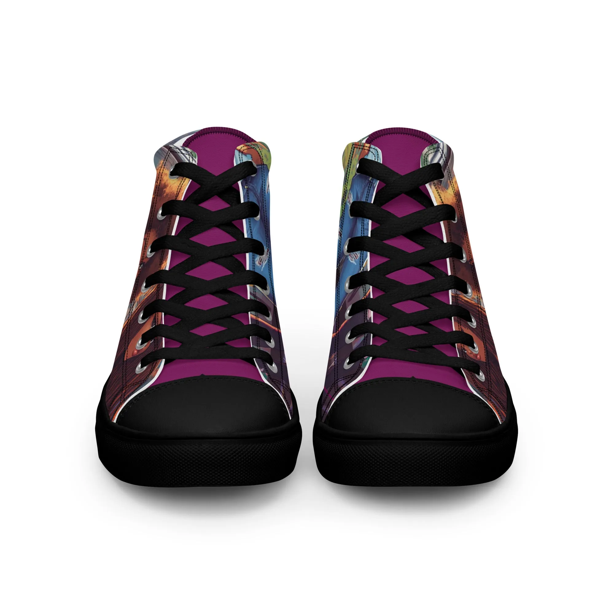 Airfros And Babyhairs Eggplant Grafiti 3 Home Girls Women’s high top canvas shoes
