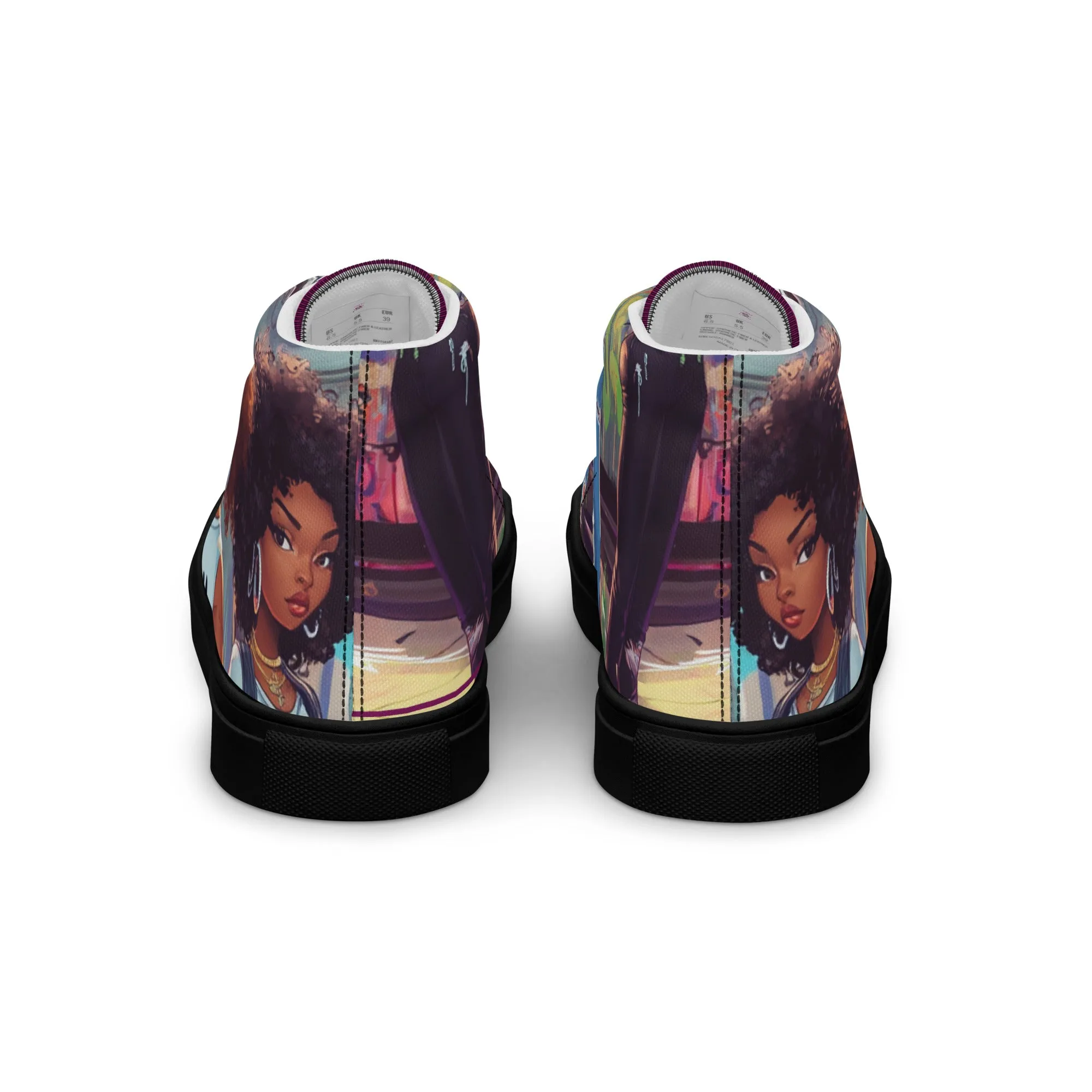 Airfros And Babyhairs Eggplant Grafiti 3 Home Girls Women’s high top canvas shoes