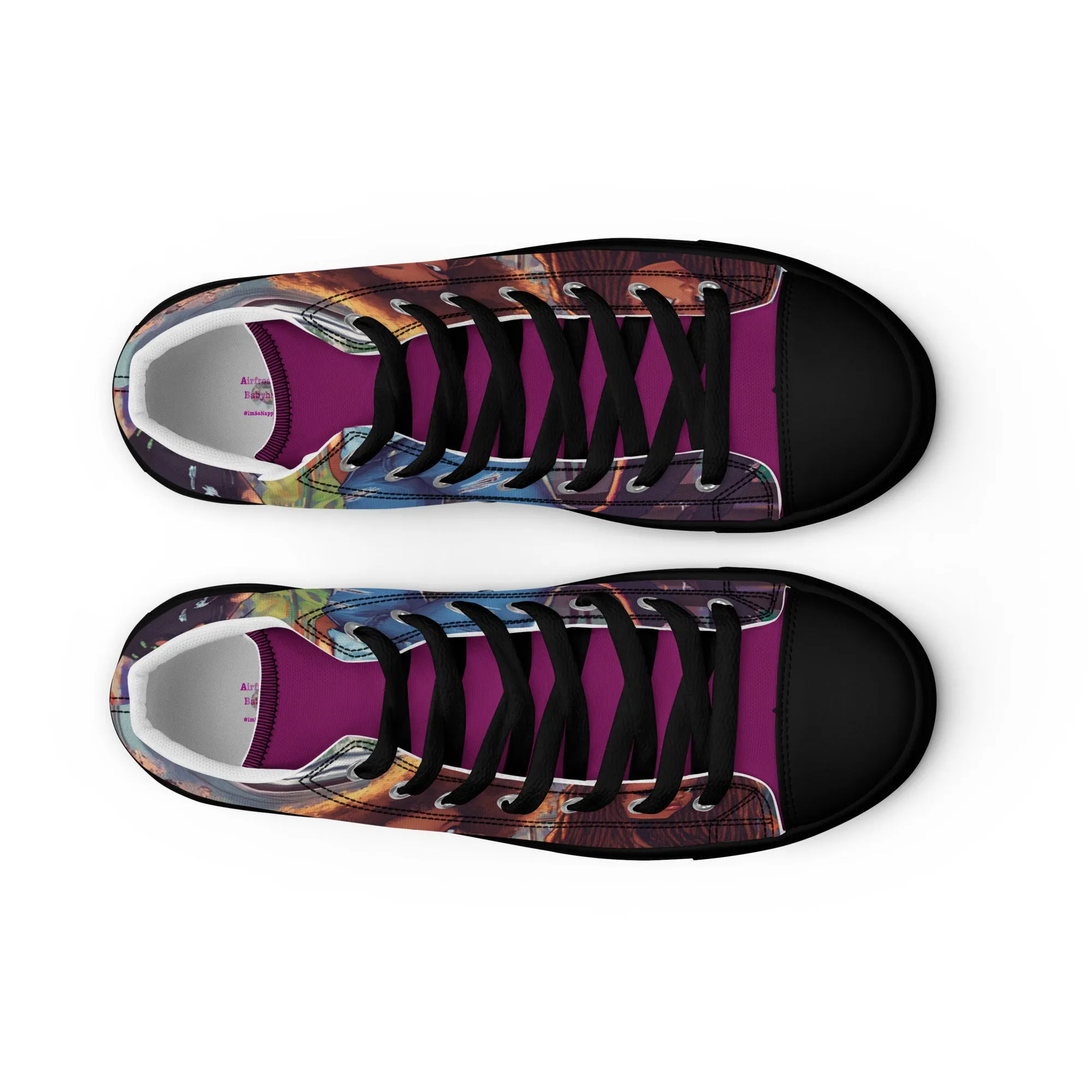 Airfros And Babyhairs Eggplant Grafiti 3 Home Girls Women’s high top canvas shoes