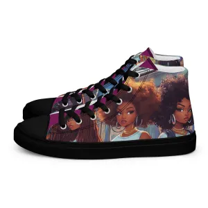 Airfros And Babyhairs Eggplant Grafiti 3 Home Girls Women’s high top canvas shoes