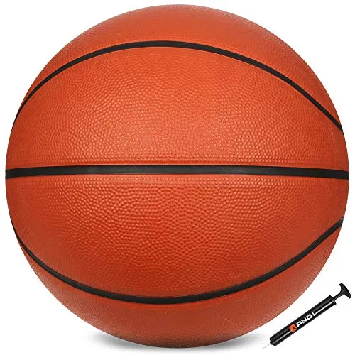 AND1 Xcelerate Rubber Basketball (Deflated w/Pump Included): Official Regulation Size 7 (29.5‚) Streetball, Made for Indoor/Outdoor Basketball Games, Orange Classic
