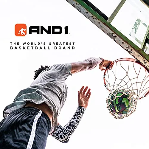 AND1 Xcelerate Rubber Basketball (Deflated w/Pump Included): Official Regulation Size 7 (29.5‚) Streetball, Made for Indoor/Outdoor Basketball Games, Orange Classic