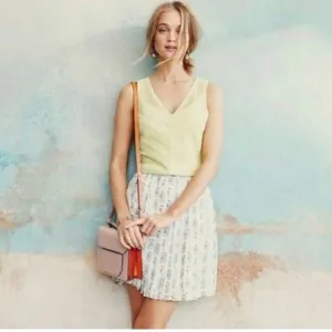 Anthropologie Harlyn Bathing Beauties Printed A Line Pleated Skirt Size Large