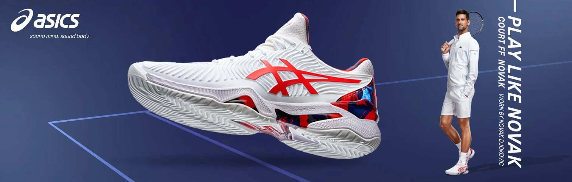 ASICS COURT FF NOVAK white Men's tennis shoes Limited Edition - NEW ARRIVAL