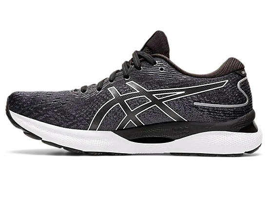 Asics Men's Gel-Nimbus 24 Extra Wide (4E) Running Shoes in Black/White