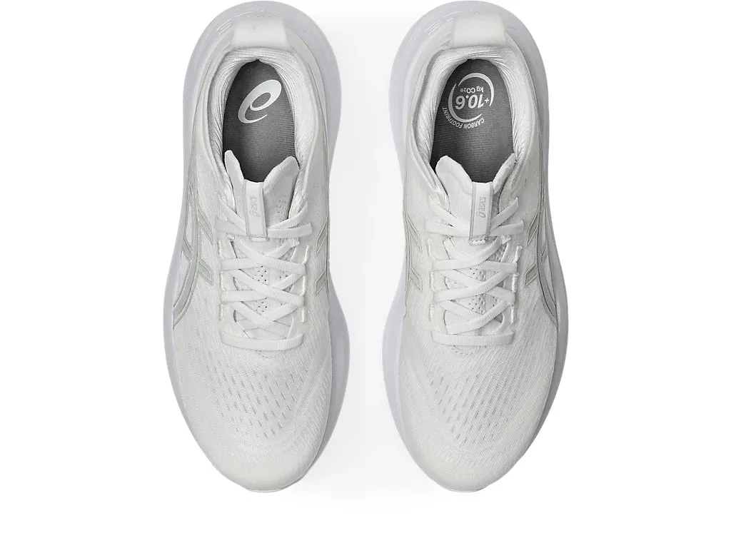 Asics Men's GEL-NIMBUS 27 Running Shoes in White/Glacier Grey