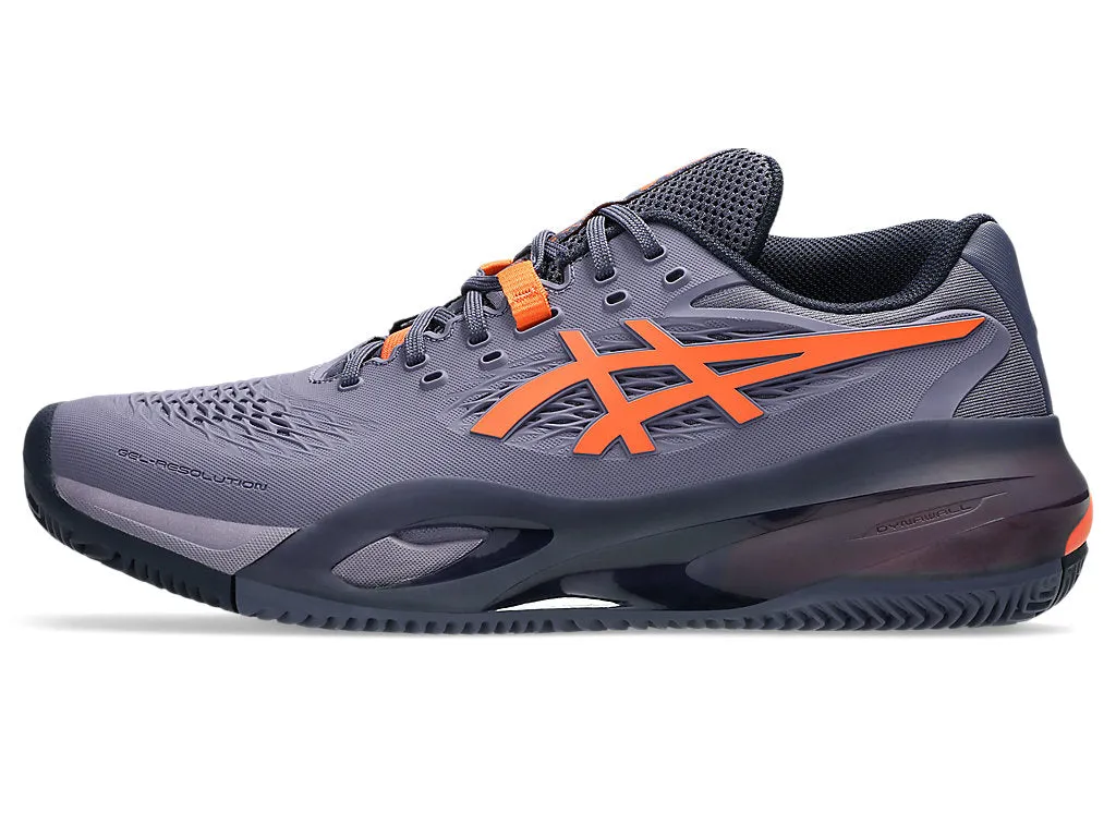 Asics Men's GEL-RESOLUTION X CLAY Tennis Shoes in Greyish Purple/Nova Orange