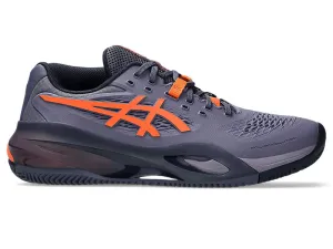Asics Men's GEL-RESOLUTION X CLAY Tennis Shoes in Greyish Purple/Nova Orange