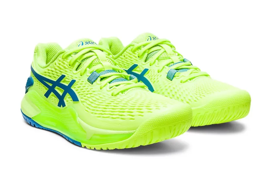 Asics Women's Gel-Resolution 9 Clay Tennis Shoes In Hazard Green/Reborn Blue