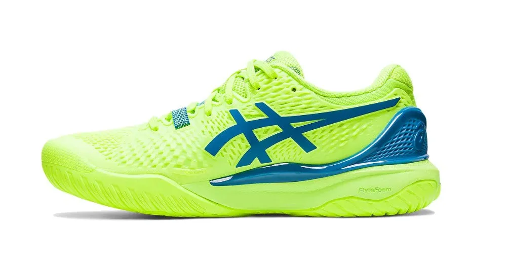 Asics Women's Gel-Resolution 9 Clay Tennis Shoes In Hazard Green/Reborn Blue