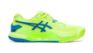 Asics Women's Gel-Resolution 9 Clay Tennis Shoes In Hazard Green/Reborn Blue