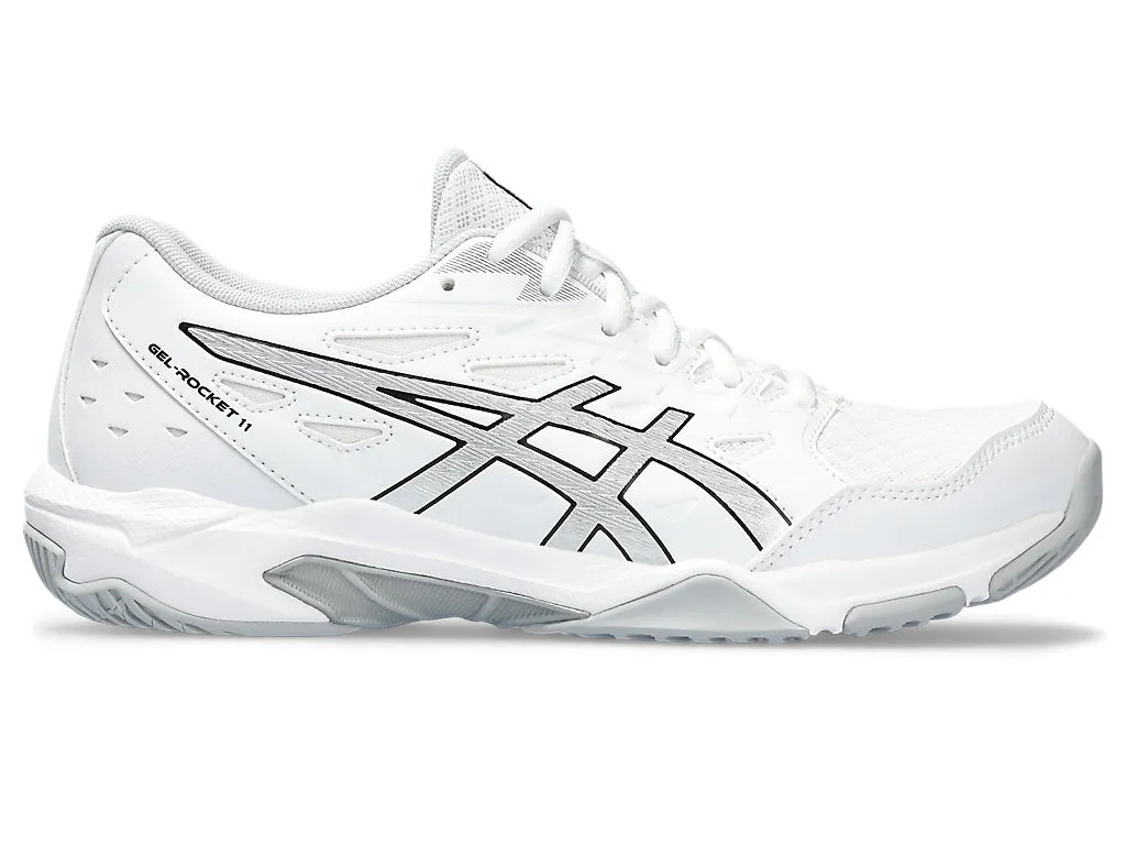 Asics Women's GEL-ROCKET 11 Shoes in White/Pure Silver