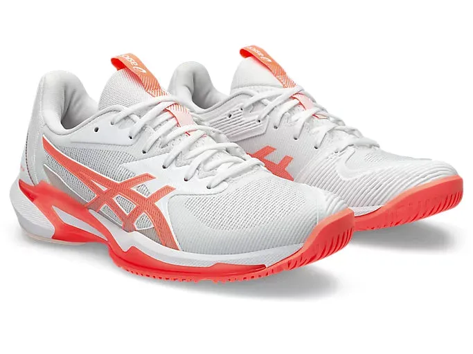 Asics Women's SOLUTION SPEED FF 3 Tennis Shoes in White/Sun Coral