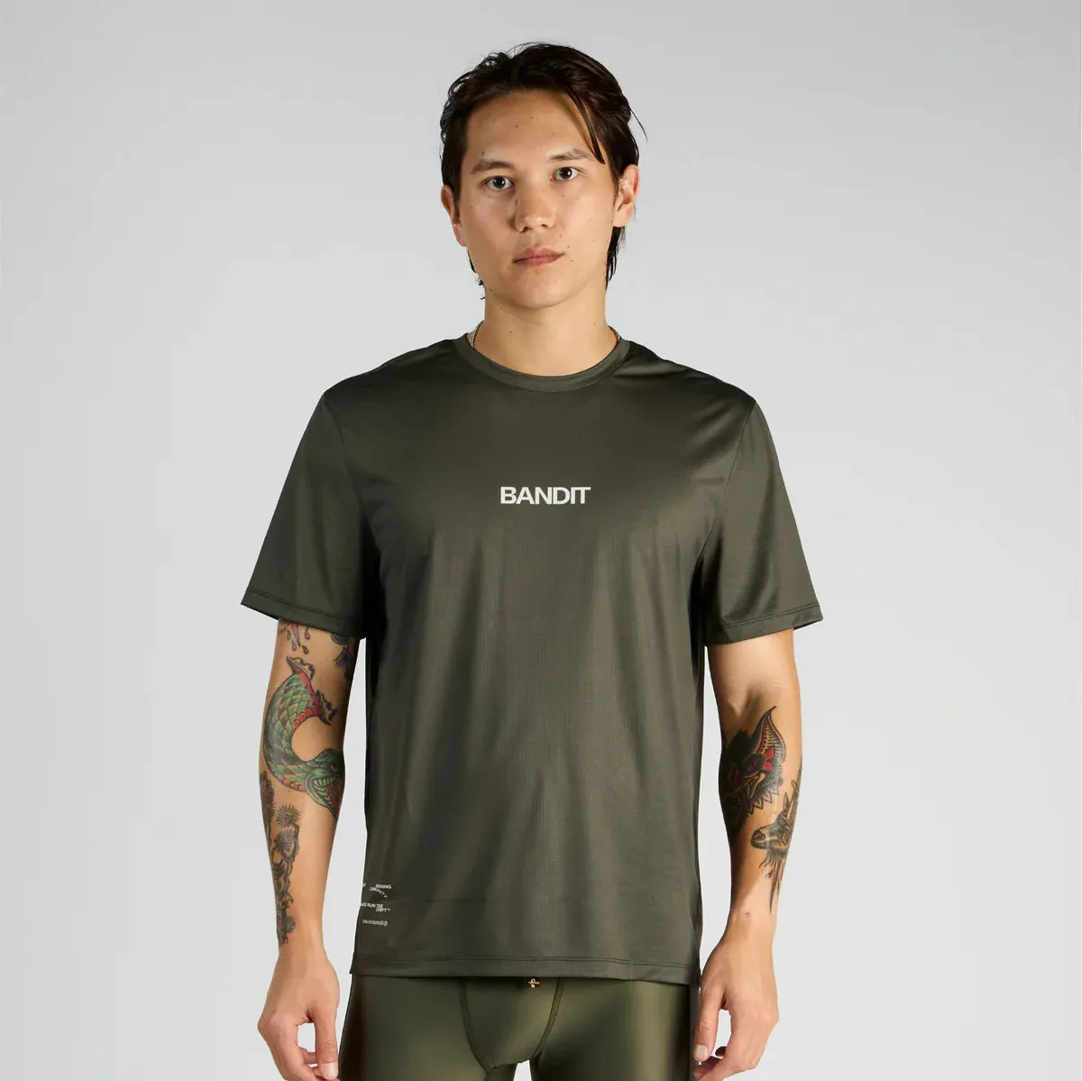 Bandit Running Drift "Into the Distance" Performance Tee - Olive