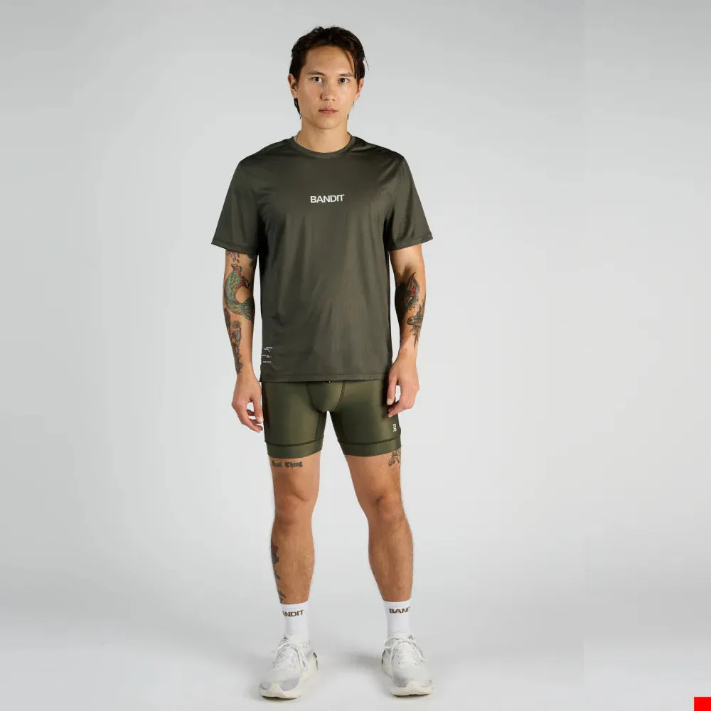 Bandit Running Drift "Into the Distance" Performance Tee - Olive