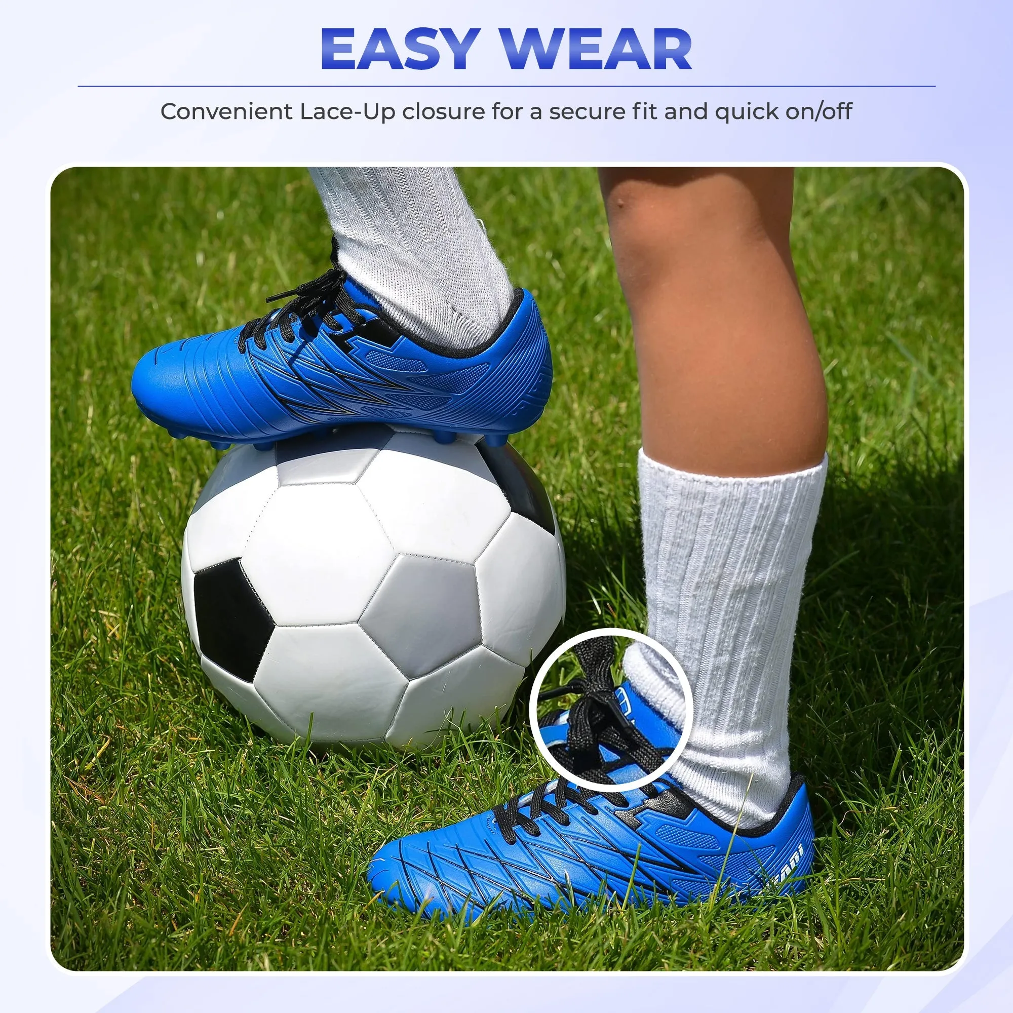 Boca Firm Ground Soccer Cleats - Blue/Black