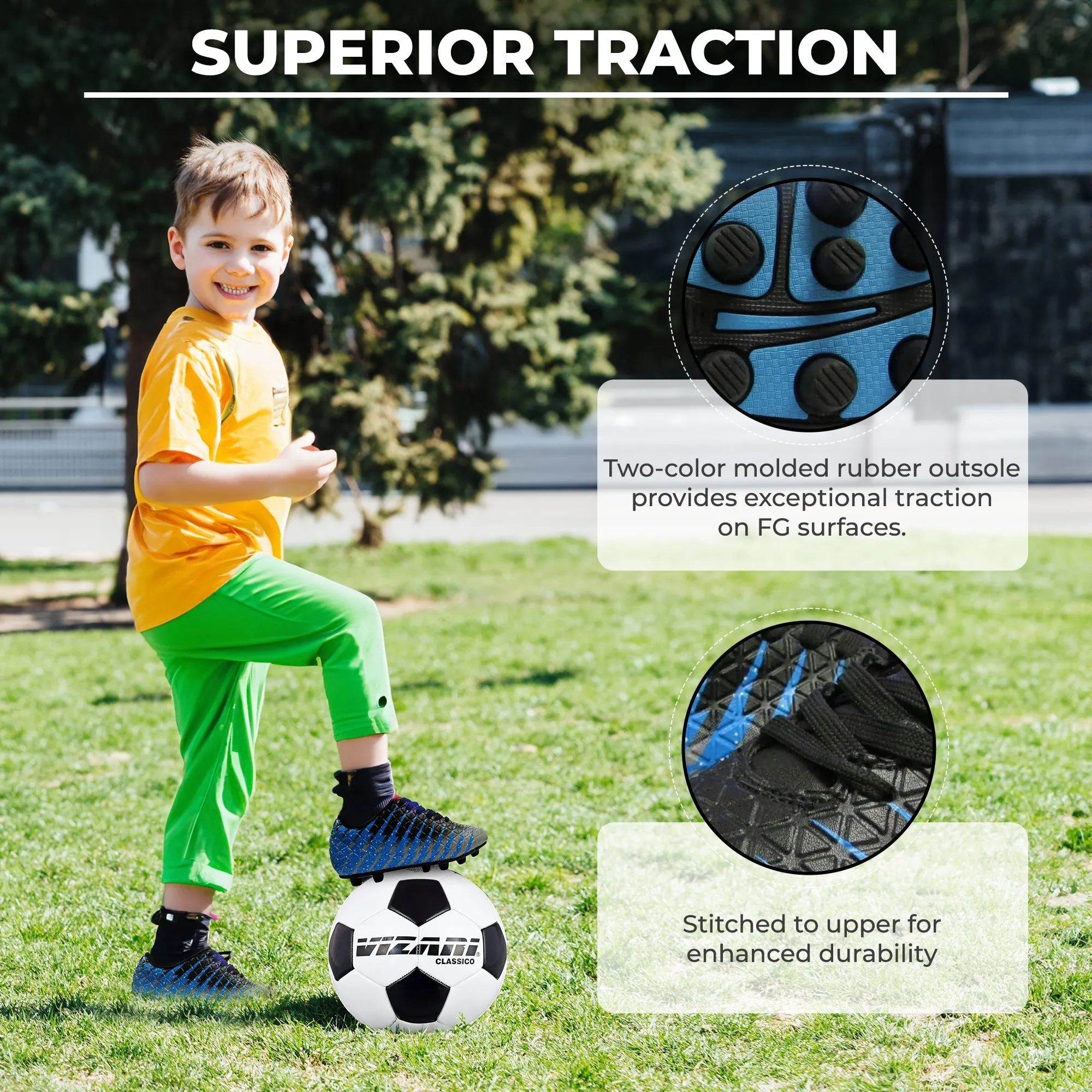 Bolt Firm Ground Soccer Shoes-Black/Sky/Silver