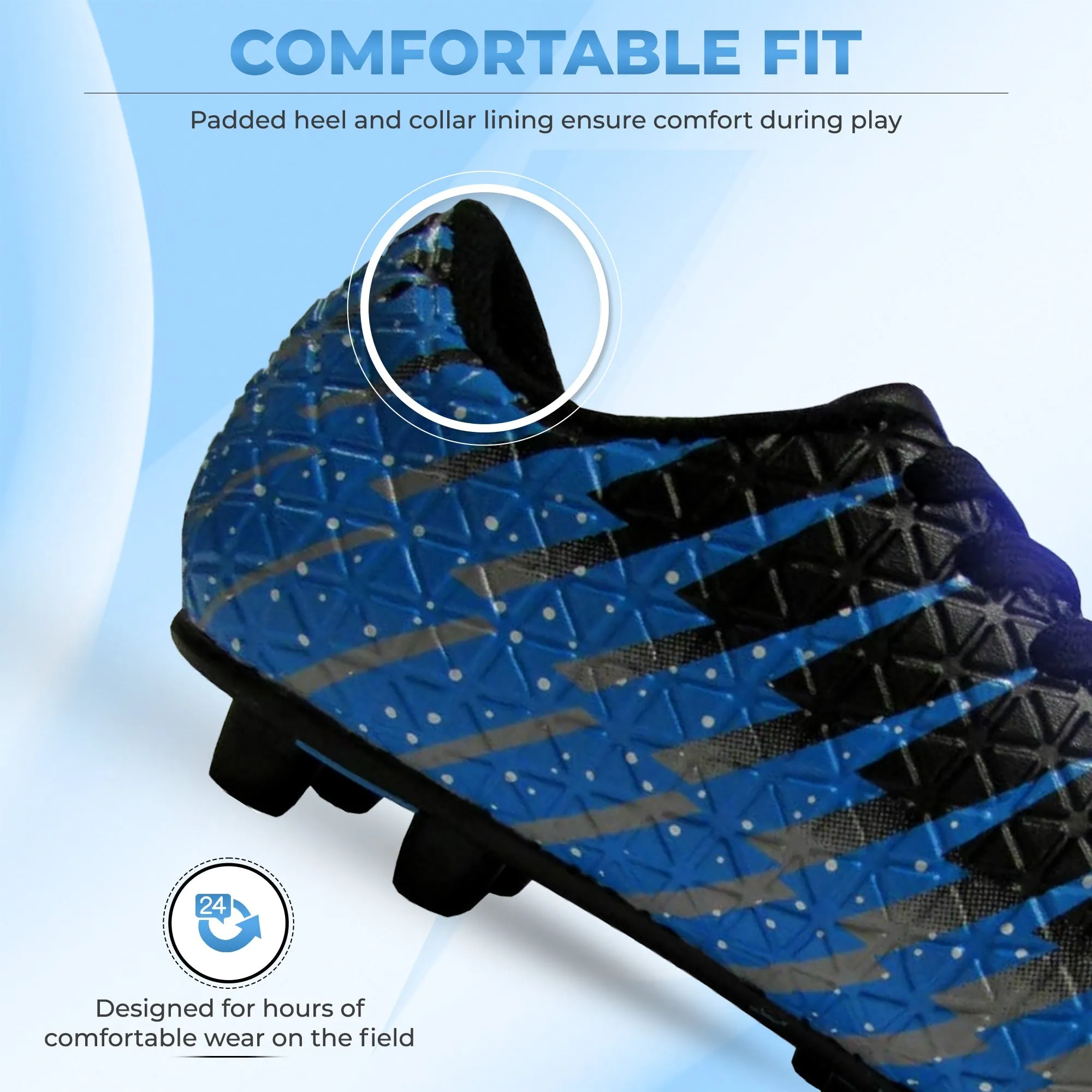 Bolt Firm Ground Soccer Shoes-Black/Sky/Silver