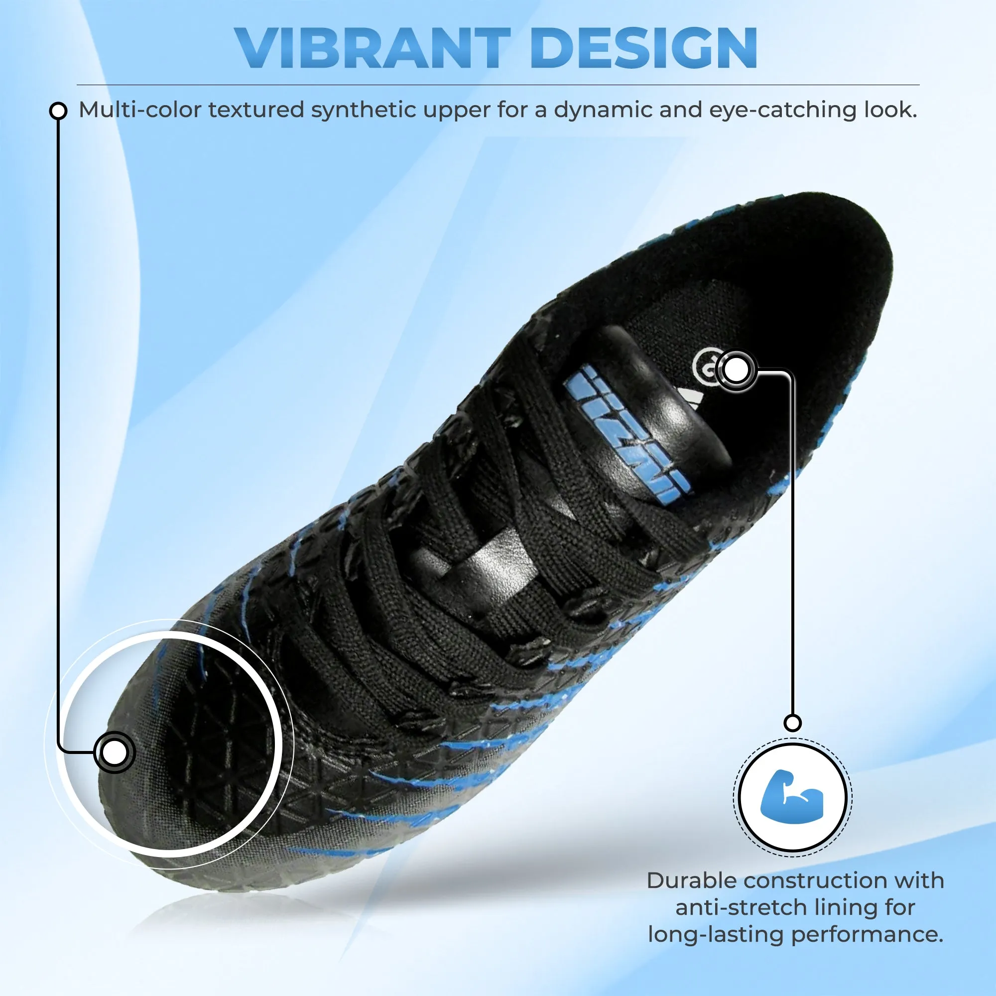 Bolt Firm Ground Soccer Shoes-Black/Sky/Silver