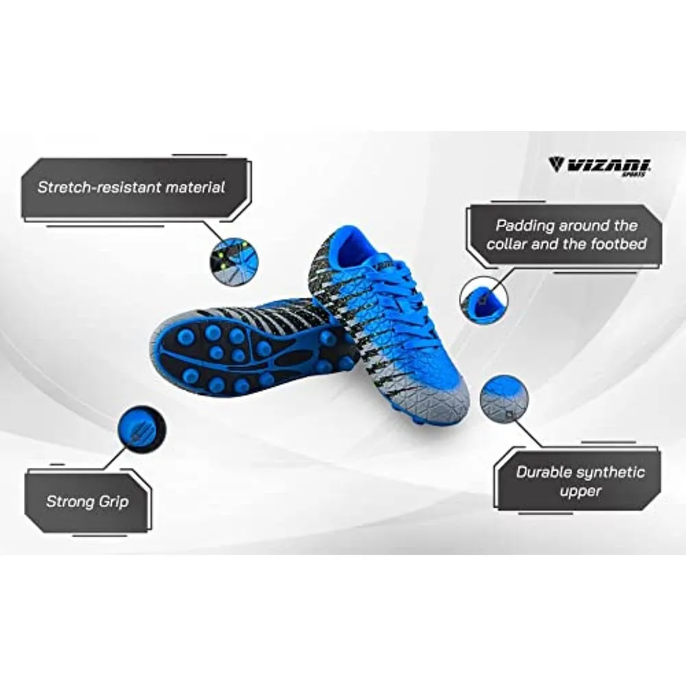 Bolt Firm Ground Soccer Shoes-Blue/Black/Silver
