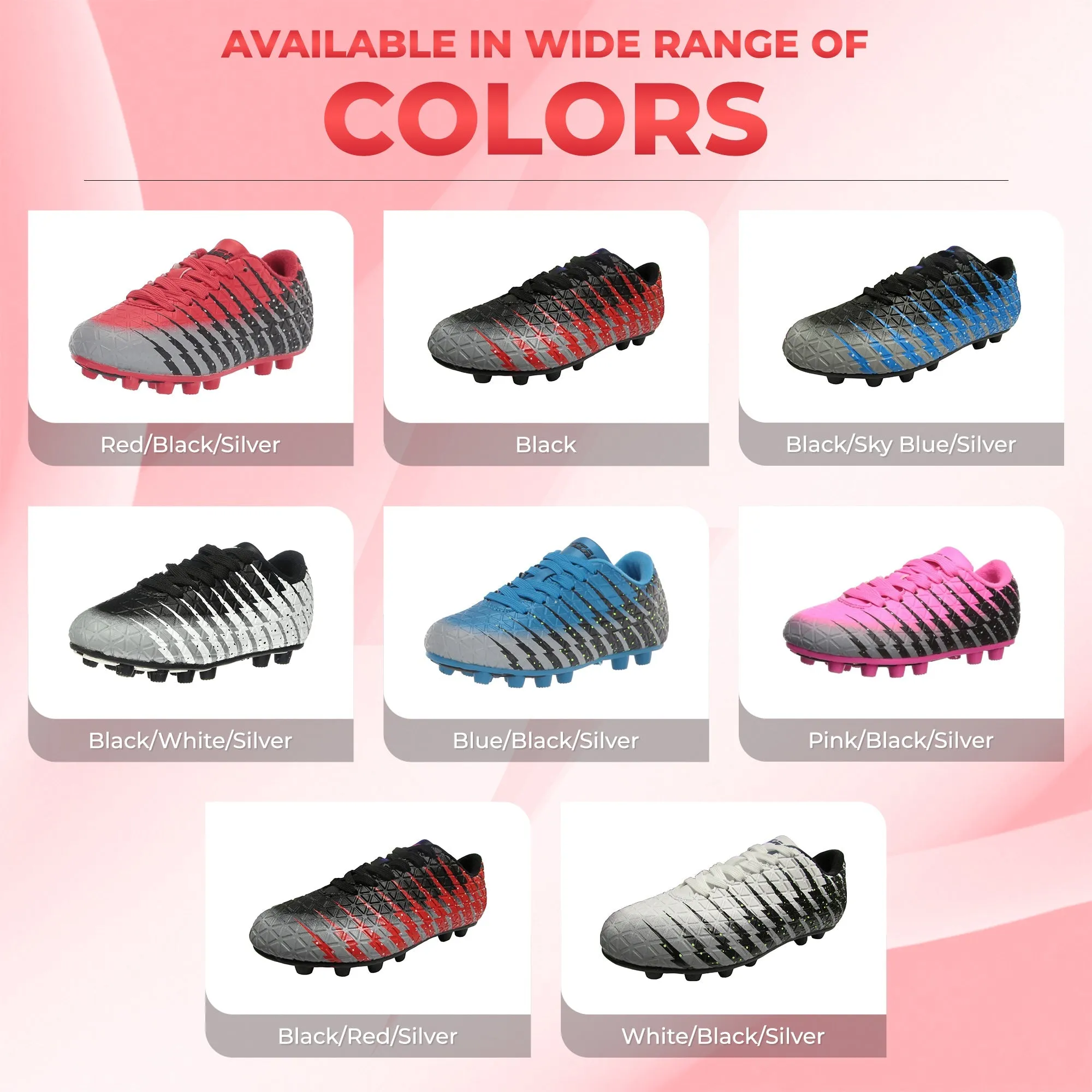 Bolt Firm Ground Soccer Shoes-Red/Black/Silver