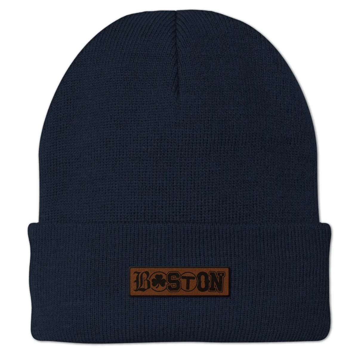 Boston Townie Pride Leather Patch Cuff Knit