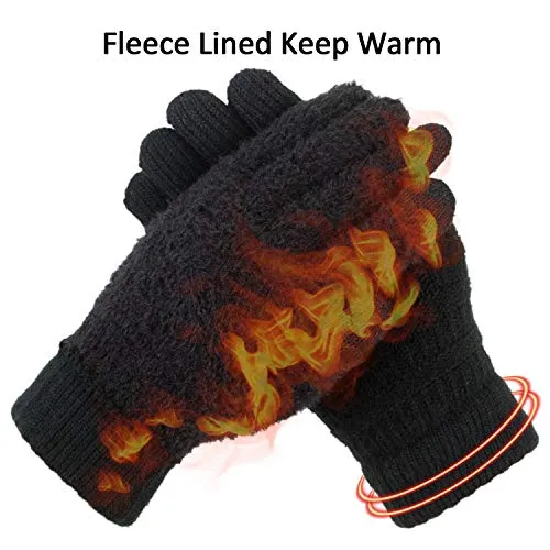 Cable Knit Touchscreen Gloves for Women
