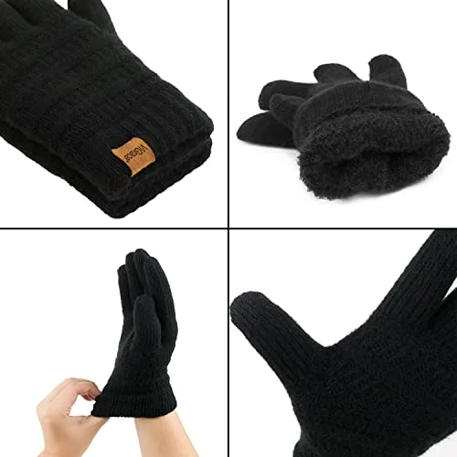 Cable Knit Touchscreen Gloves for Women