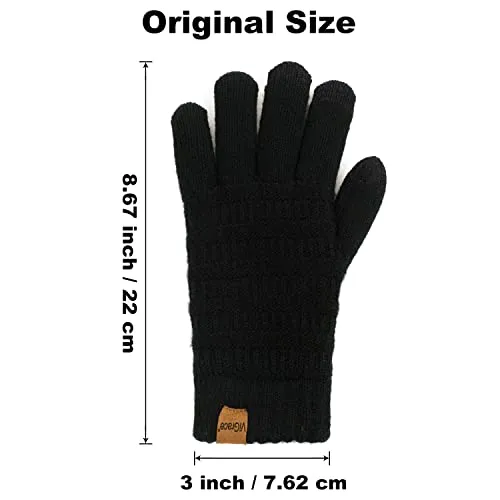 Cable Knit Touchscreen Gloves for Women
