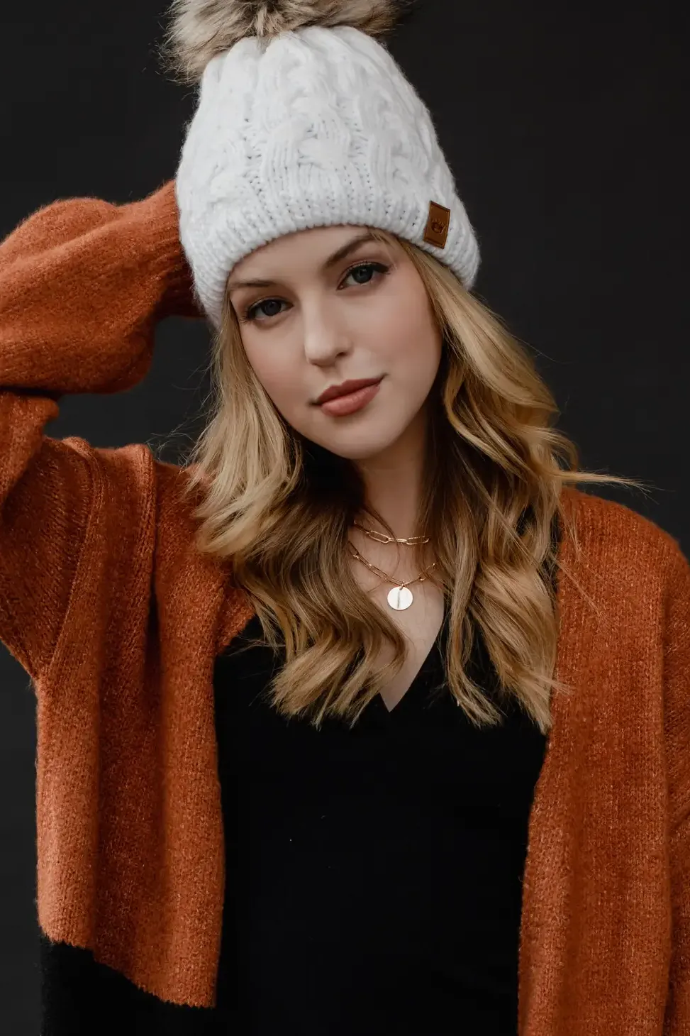 Chunky Knit Pom Hat