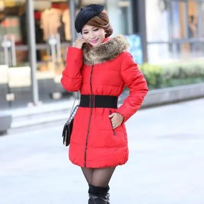Cold weather winter warm down Cotton Coat jacket Women fashion Long down jacket Coat Warm Thick Outwear Coat Jacket Windbreaker