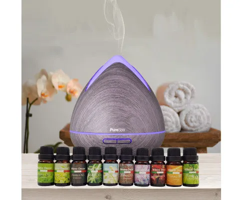 Diffuser Set With 10 Pack Diffuser Oils Humidifier Aromatherapy - Violet