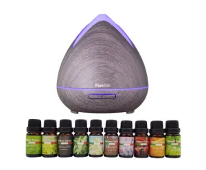 Diffuser Set With 10 Pack Diffuser Oils Humidifier Aromatherapy - Violet