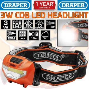 DRAPER COB LED HEADLIGHT ( ORANGE )