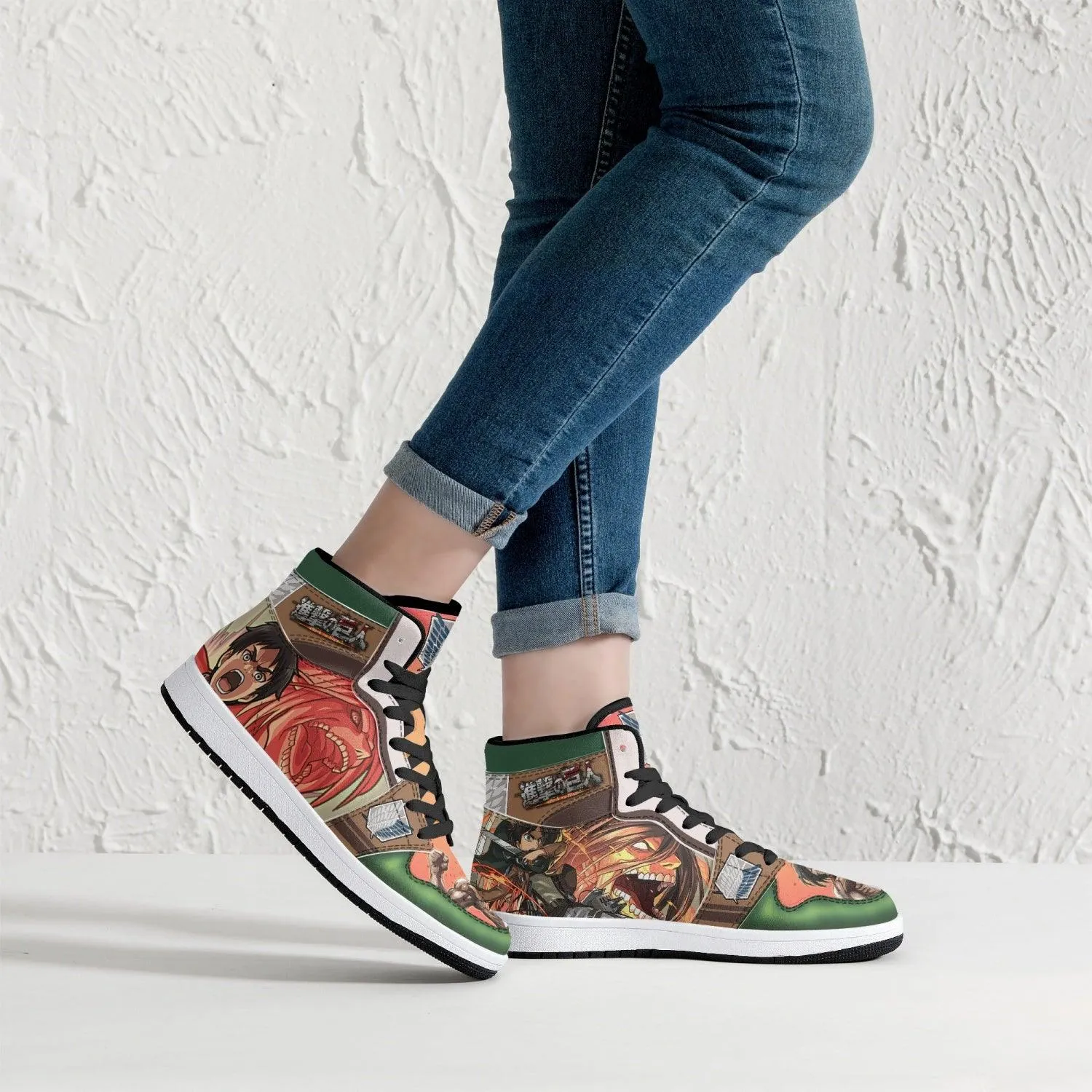 Eren Yeager Titan Transformation Attack on Titan Mid 1 Basketball Shoes