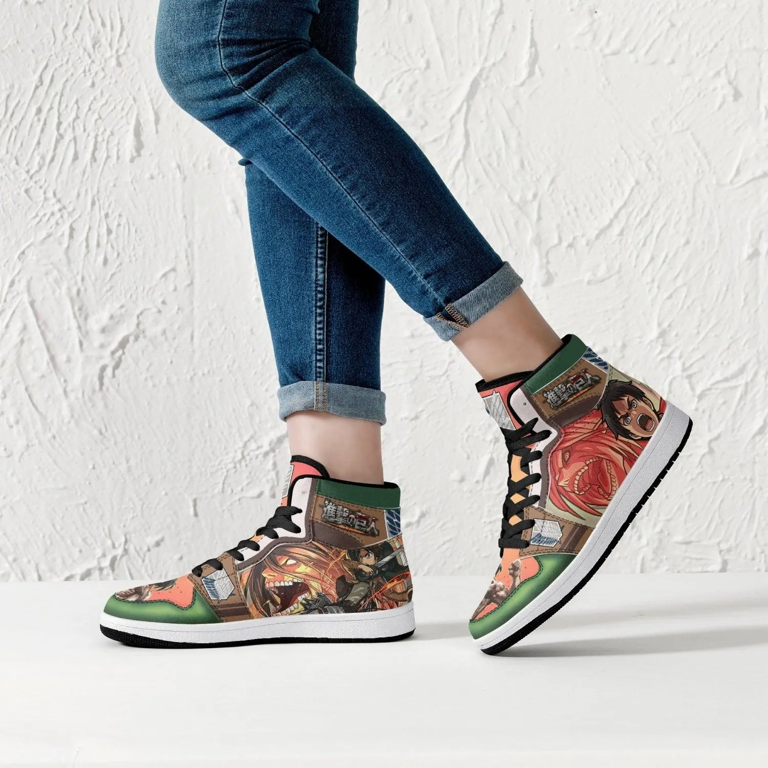 Eren Yeager Titan Transformation Attack on Titan Mid 1 Basketball Shoes