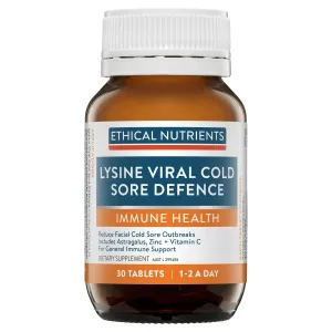 Ethical Nutrients Immuzorb Lysine Viral Cold Sore Defence 30 Tablets