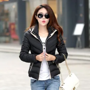 Fashion women warm jacket coat Slim hooded warm women jacket coat outwear Women Light Thick Winter coat jacket for cold weather