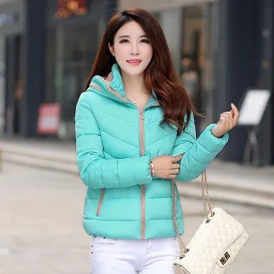 Fashion women warm jacket coat Slim hooded warm women jacket coat outwear Women Light Thick Winter coat jacket for cold weather
