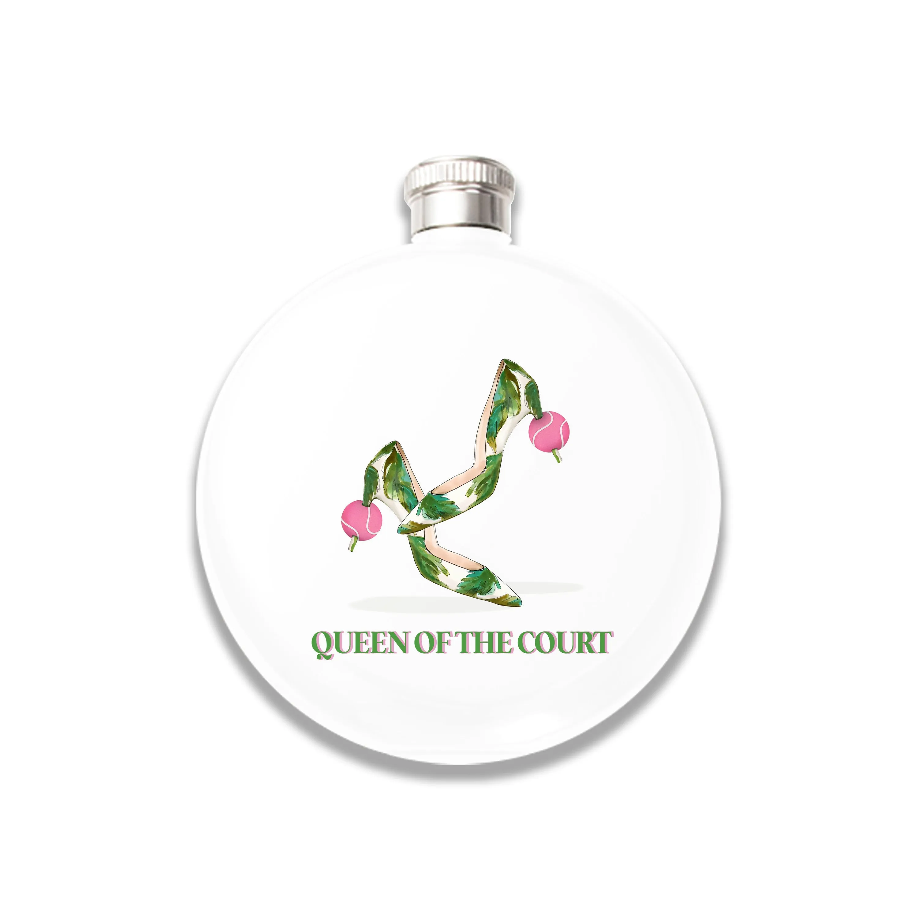 Flask (White) - Queen of the Court - Tennis
